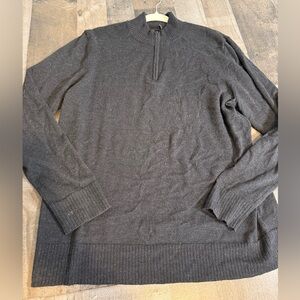 Smartwool Merino Wool Blend 1/4 Zip Sweater Size Large Black